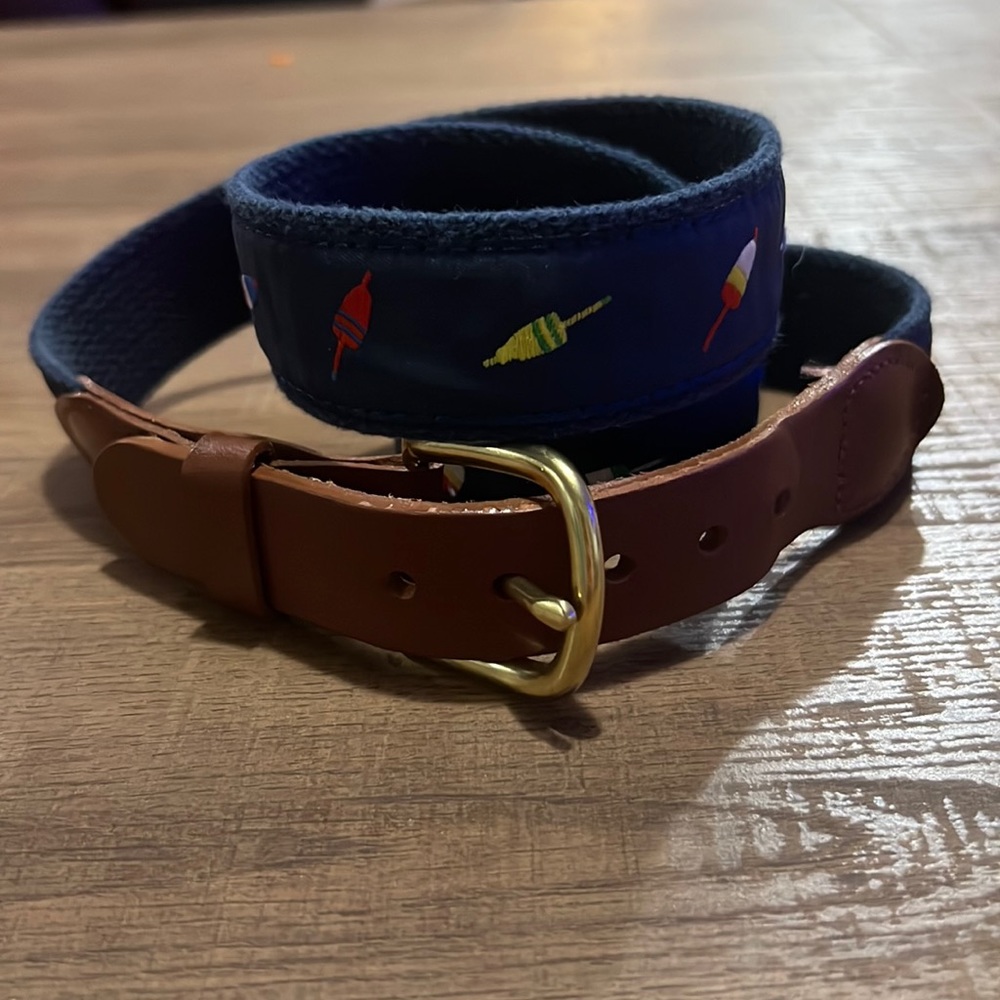 Leather and cloth fishing bobber belt 36